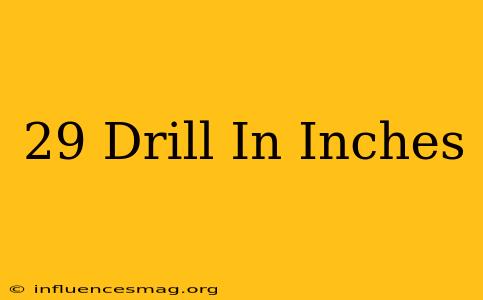 #29 Drill In Inches