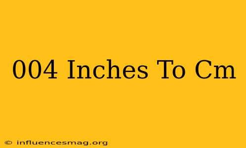 .004 Inches To Cm