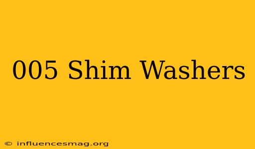 .005 Shim Washers