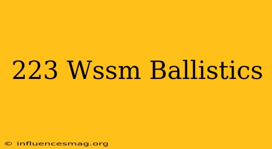 .223 Wssm Ballistics