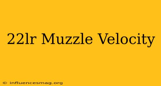 .22lr Muzzle Velocity