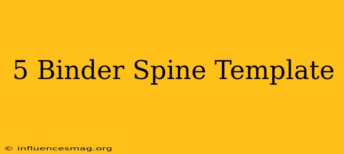 .5 Binder Spine Template