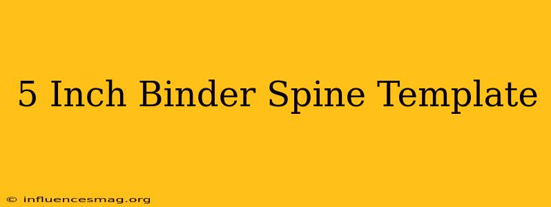 .5 Inch Binder Spine Template