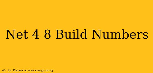 .net 4.8 Build Numbers