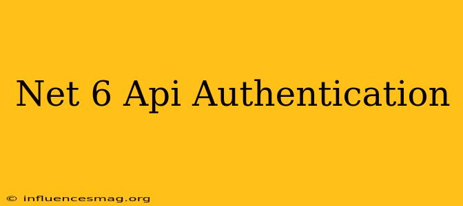 .net 6 Api Authentication