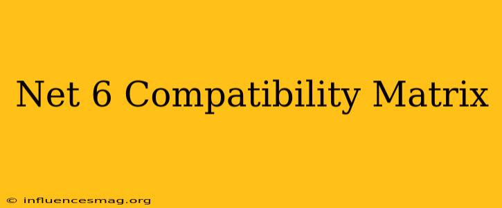 .net 6 Compatibility Matrix