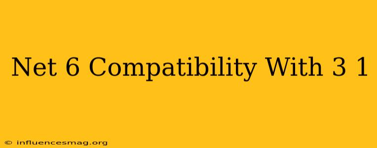 .net 6 Compatibility With 3.1