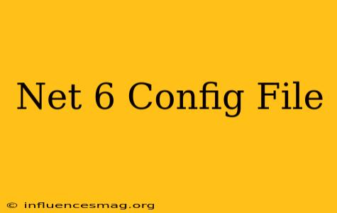 .net 6 Config File