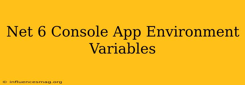 .net 6 Console App Environment Variables
