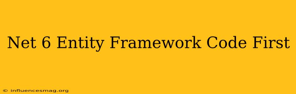 .net 6 Entity Framework Code First