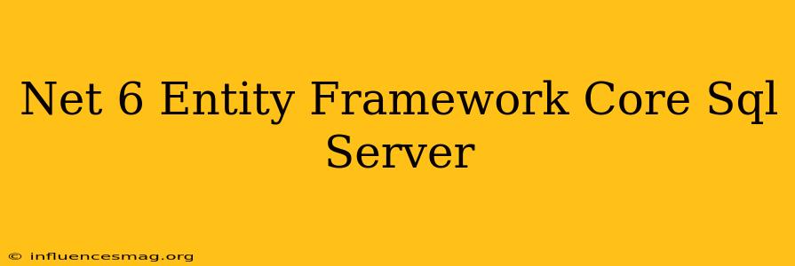.net 6 Entity Framework Core Sql Server