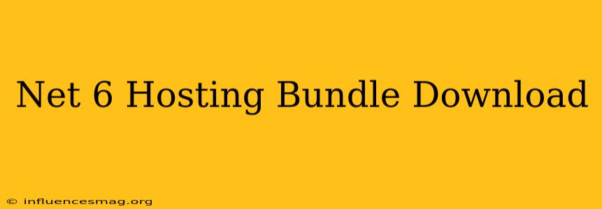 .net 6 Hosting Bundle Download