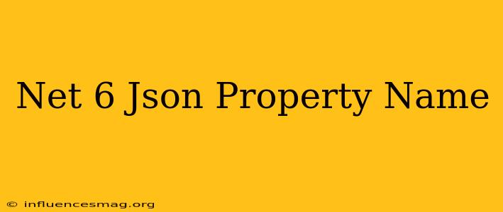 .net 6 Json Property Name