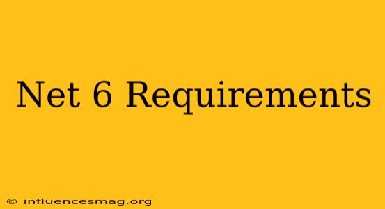 .net 6 Requirements