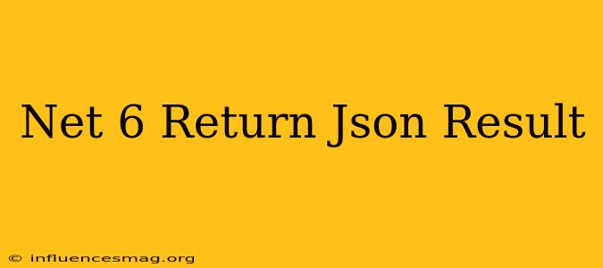 .net 6 Return Json Result