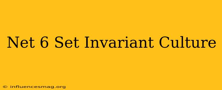 .net 6 Set Invariant Culture