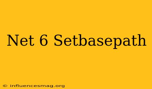 .net 6 Setbasepath