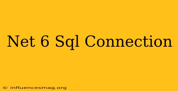 .net 6 Sql Connection
