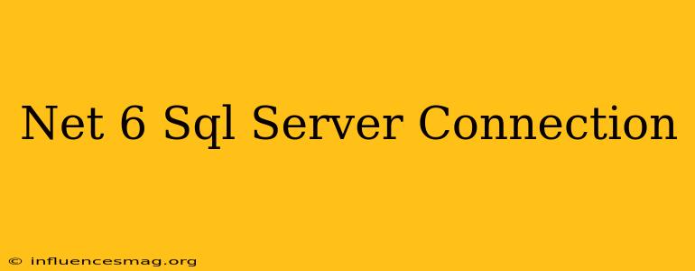.net 6 Sql Server Connection