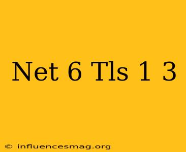 .net 6 Tls 1.3