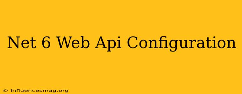.net 6 Web Api Configuration