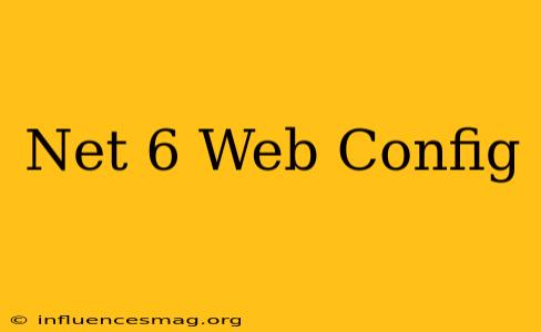 .net 6 Web Config