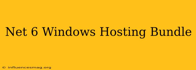 .net 6 Windows Hosting Bundle