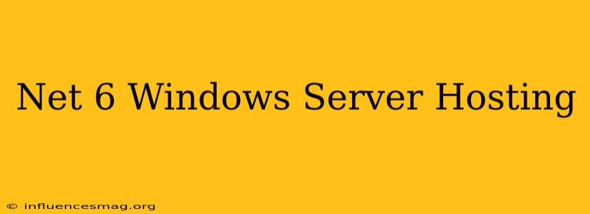 .net 6 Windows Server Hosting