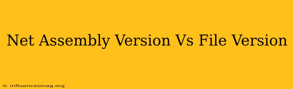 .net Assembly Version Vs File Version