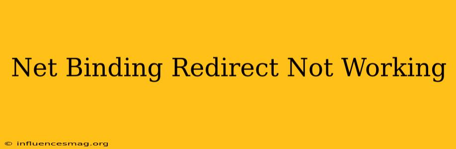 .net Binding Redirect Not Working