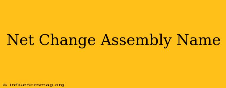 .net Change Assembly Name