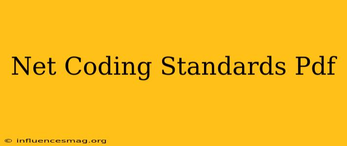 .net Coding Standards Pdf