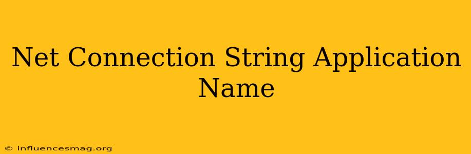 .net Connection String Application Name