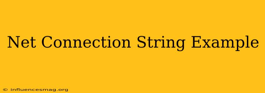 .net Connection String Example