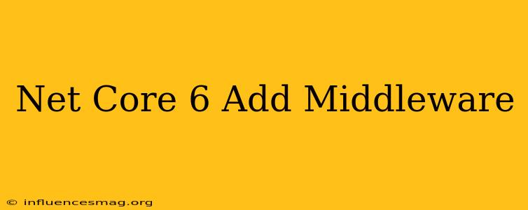 .net Core 6 Add Middleware