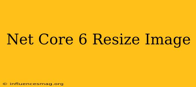 .net Core 6 Resize Image