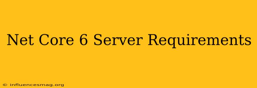 .net Core 6 Server Requirements