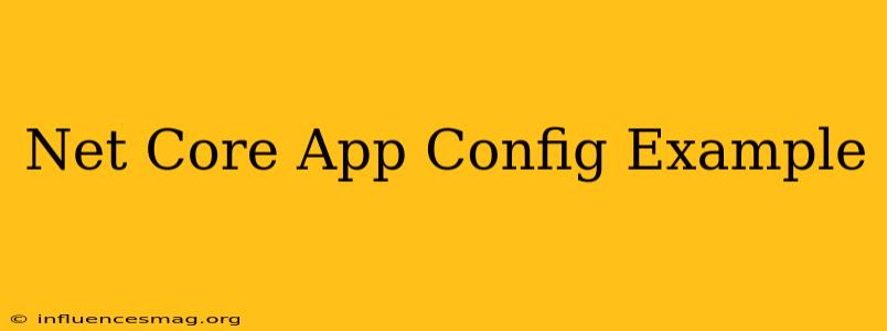 .net Core App.config Example