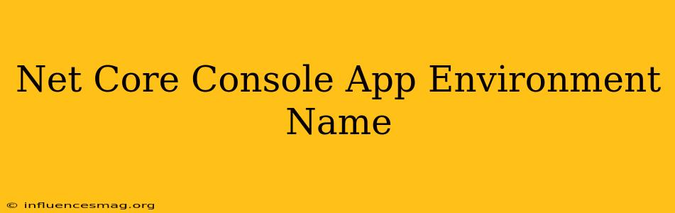 .net Core Console App Environment Name