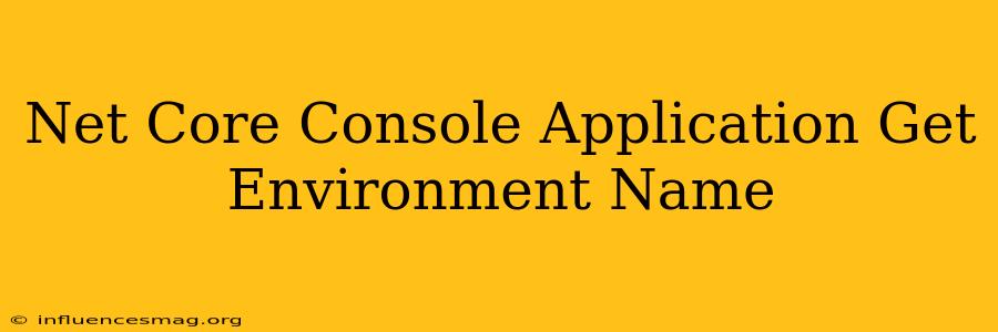 .net Core Console Application Get Environment Name