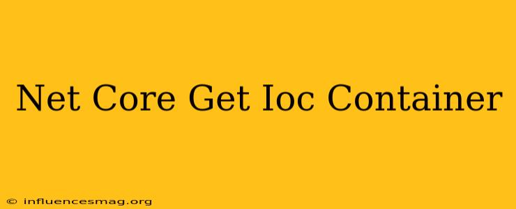 .net Core Get Ioc Container