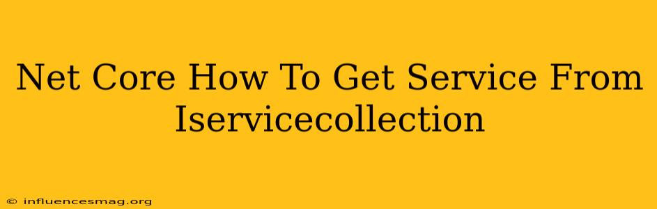 .net Core How To Get Service From Iservicecollection
