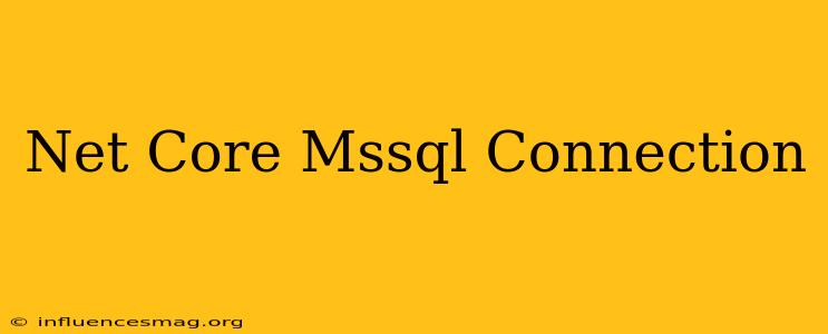 .net Core Mssql Connection