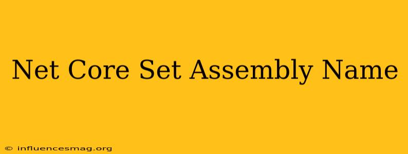.net Core Set Assembly Name