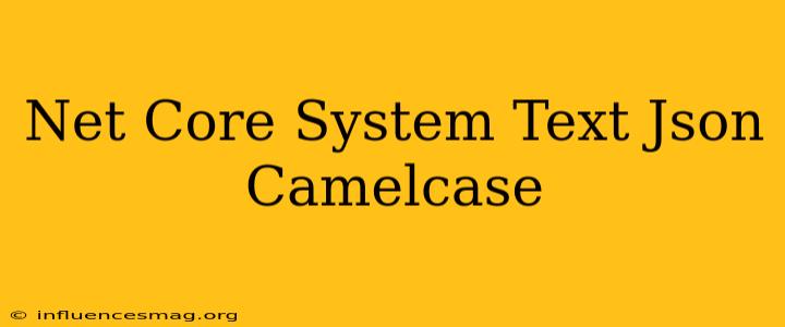 .net Core System.text.json Camelcase