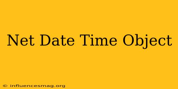 .net Date Time Object