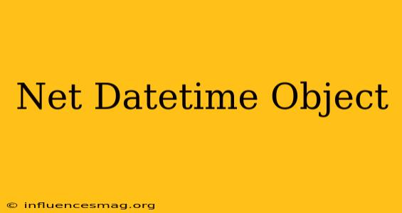 .net Datetime Object