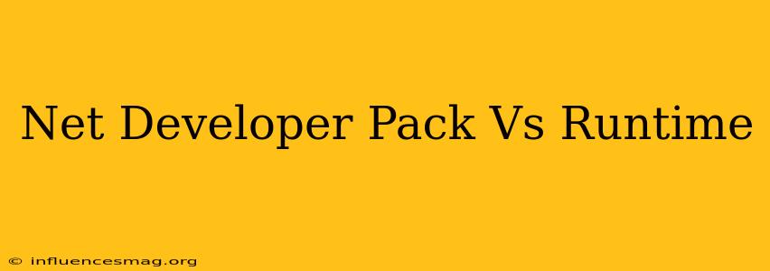 .net Developer Pack Vs Runtime
