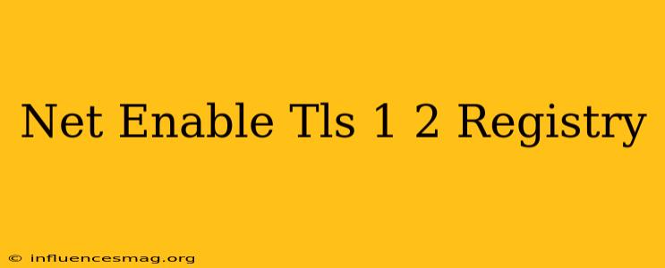 .net Enable Tls 1.2 Registry