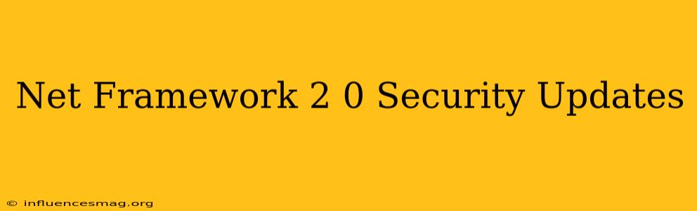 .net Framework 2.0 Security Updates